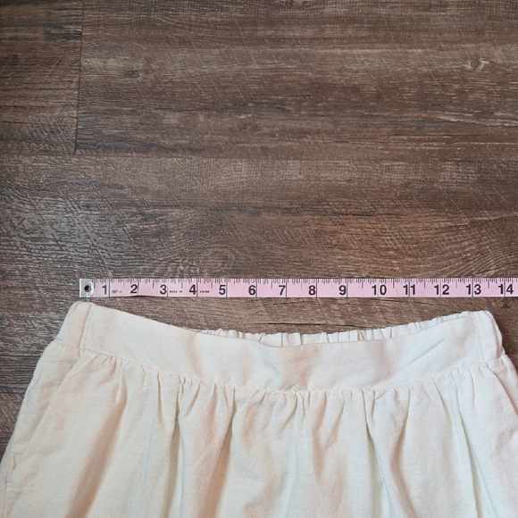 Old Navy Cream With Stripes Mini Skirt Women's Size S 100% Cotton With Pockets - Picture 5 of 8